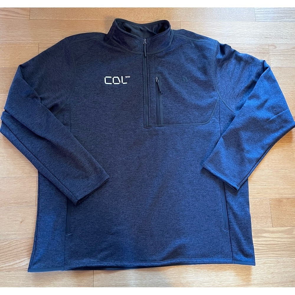 The North Face Men 2XL XXL Gray Fleece Lined Pullover Sweatshirt 1/4 Zip